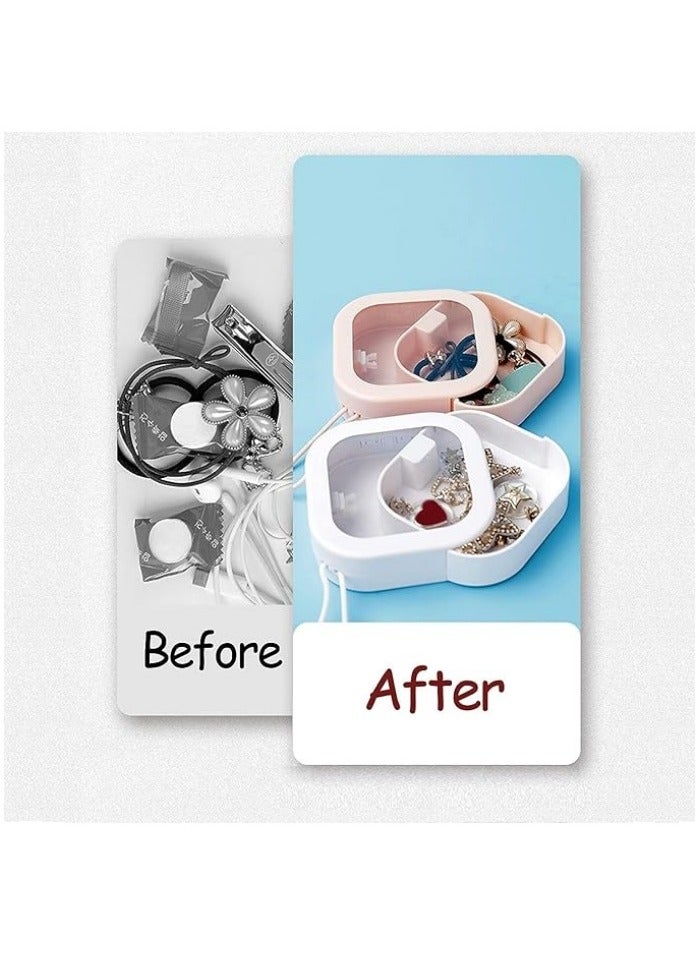 4 Pcs Hair Tie Organizer, Portable Hair Tie Containers Storage Box Small Stackable Hair Ties Qtip Travel Holder Cotton Swab Dispenser Hair Accessories Organizer for Girls - Image 4